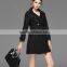 Women's European style latest design brown color double breasted fashion military long coat