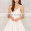 Ladies Fashion Halter White Color Lace Short Umbrella Dresses