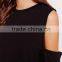 OEM Service Latest Design Lady Black Cold Shoulder Pretty Sweatshirt