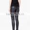 Ladies black faux leather leggings casual trousers