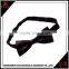 Stripe school design cheap double black silk self tie bow tie