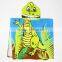 china supplier 100% cotton kids hooded towel, Dinosaur beach towel, hight quality reactive printed bath towels