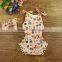 2pcs Baby Girls' Flocked Bubble Cotton Print Pompom Romper Sets