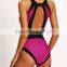 Fashion Ladies Solid Swimwear Bandage Beachwear Women's One piece Swimsuit Sexy Monokini Bathing Suit