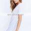 Custom Women Modal Soft Light Loose Fit Curved Bottom Deep-V Tee