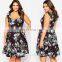 OEM Sweetheart neckline printed prom dress for fat women