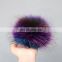 Large hand made raccoon fur ball bobble for shoes/garment/car keychains