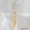 Pearl Drop Earrings with Red and White Tassel