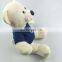 High quality 30cm beige teddy bear super soft velboa with a blue t-shirt