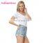 New Style White Blank Casual Comfortable Bamboo Material Women T Shirt