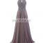 Luxury Spaghetti Strap Crystals Beaded Sequined Prom Dress 2016 High Quality Backless Chiffon Long Evening Dresses Robe Soiree