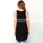 T-WV510 Plain Black Side Split Tanks Longline Latest Fancy Tops Girls