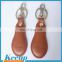 chinese promotional gifts custom brown leather key chain with brass hook