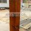 Laser cut corten steel column sign for landscape architecture