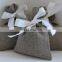 French grey natural linen wedding favor gift bags