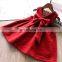 Autumn and Winter Specials Girls Big Bow Tie V-neck Plus Velvet Vest Skirt Woolen Skirt Children's Clothing