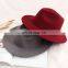 20colors New Manufacture hot sell new design woolen wide brim jazz fashion autumn winter fedora hats men women's fedora hat cap