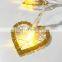10L Led Gold Glitter Heart Night Strip Light With Bead Home Decor Ceiling Lights Indoor Valentine's Day Decoration Lighting
