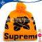 wholesale winter fold up knitted beanie hats with big pompom