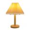 Nordic Ins Style Pleated Table Light E14 LED Korean Solid Wood Table Lamps