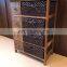 Brown Chest of Drawers Shabby Chic Storage Unit Wicker Baskets Dark Wood Cabinet