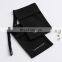 PandaSew Custom Logo 13x8cm High Quality Black Herringbone Cotton Packaging Bag Gift Jewelry Pouch