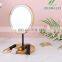 2021 Touch Sensor Custom Battery Lighted Makeup Led Mirror With Bamboo