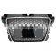 RS3 front bumper radiator grill for Audi A3 ABS chrome black silver car facelift honeycomb mesh grille 2007-2013