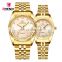 CHENXI 004A Couple Japan Watch Stainless Steel Hand Watch Crystal Diamond Gold couple outdoor watch