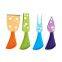 Factory Hot Sale New Design 4pcs Colourful Cheese Knife Set with Plastic Handle