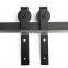 Black Wheel Matte Carbon Steel Sliding Barn Door Hardware Track Kit