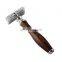 Classic Shaver Walnut Wood  Metal Handle Singe Blade Shaving Safety Razor