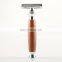 Men Customized Private Label Shaver Chrome Plated Red Sandalwood Handle Single Blades Shaving Safety Razor
