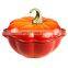Halloween gifts Orange cast Iron enamel pumpkin shape pot casserole