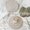 Whitewashed Color Rattan Placemats Dining Table,Wicker Round Placemats,Rattan Bali Decoration