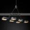 MONTESQUIEU Modern decoration industry metal line glass circular chandelier living room hotel home decoration lighting fixtures