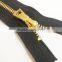 #5 gold color brass zipper for leather bags