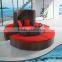 New design rattan half moon sofa, colorful cushioned half round sofa                        
                                                                                Supplier's Choice