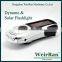(160192) Portable energy saving plastic dynamo rechargeable solar torch led
