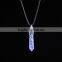 2016 Hot Semi-precious Yellow Jade Bullet Pendant Chain Necklace Women Jewelry SMJ0114