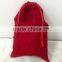 Red Velvet Christmas Santa Sack Drawstring gift Bag