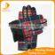 ladies cheapest short style pu and tweed gloves driving leather gloves