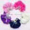 Wholesale handmade 3" chiffon fabric rhinestones with pearls bow,chiffon pealrs flower brooches hair bow