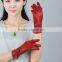 fashionable women's leather gloves with rose flower decoration on back