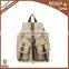 BP010MX Fashion Khaki Durable High Quality Custom Canvas Pocket Padded Backpack