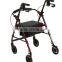 Walker Rollator with Fold Up Removable Back Support and Padded Seat, Red