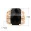 1 dollar items zinc alloy black gemstone single stone gold ring for women