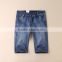 men new style jeans type dark blue straight mid-waist elastic denim half pants short pants short jeans