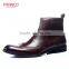 British Style Brush Color Cowhide Brogues Mens Boots