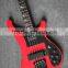 4 string Rik black hardware wine red colour electric bass guitar